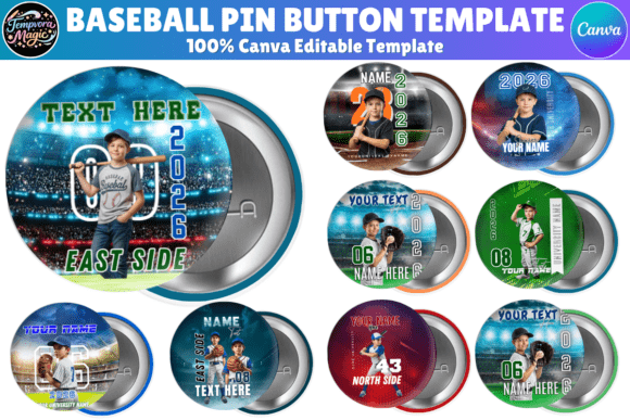 10 Baseball Pin Button Template Bundle: Design Guide