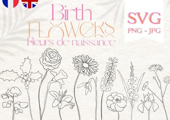 Birth Flower Line Art: Designing with Fleur Naissance