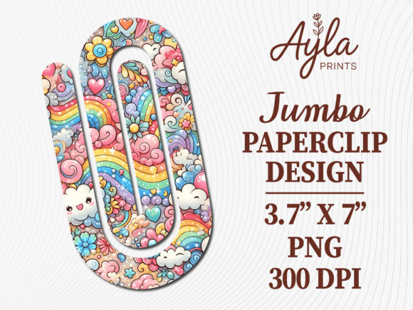 Cute Pastel Kawaii Jumbo Paperclip PNG: A Sweet Design Asset