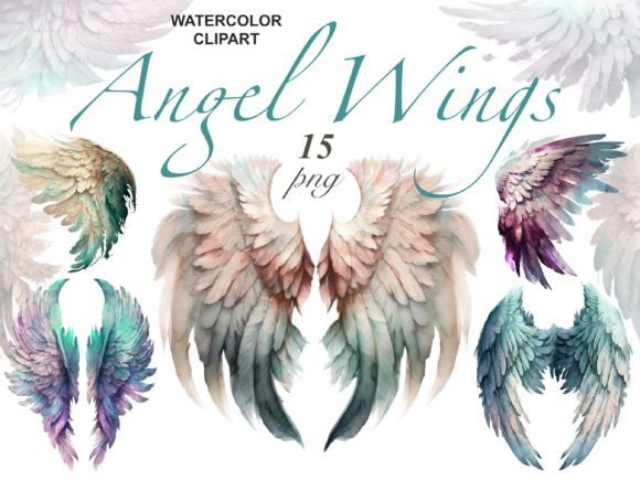 Elevate Your Designs with Vibrant Angel Wings Clipart