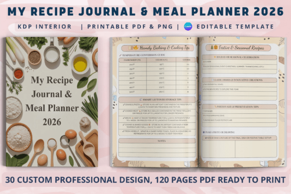 Organize Your Kitchen Life with My Recipe Journal & Meal Planner 2026