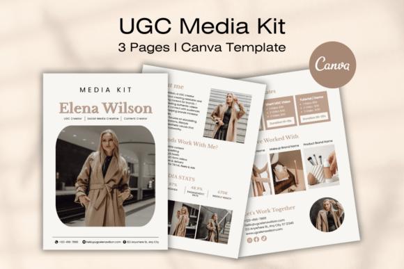 Professional UGC Media Kit Canva Template for Creators