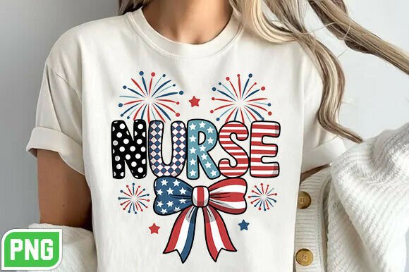 Retro 4th of July Patriotic Nurse PNG: A Vintage Design Asset