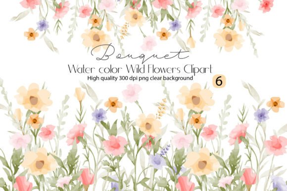 Watercolor Wild Flowers Clipart: A Fresh, Organic Touch for Your Designs